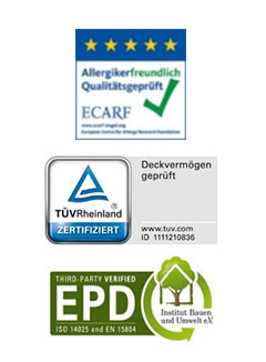 TUV、EPD、ECARF認證
